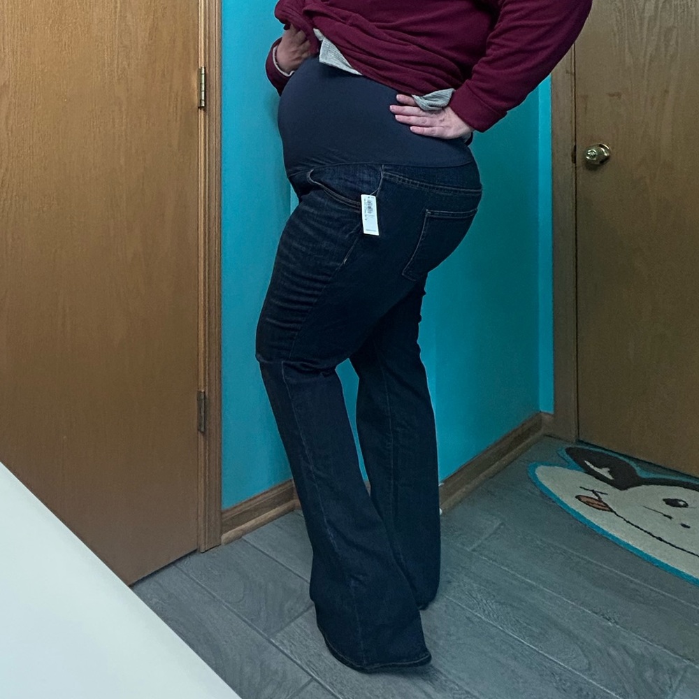 Old Navy Maternity jeans NWT size 16 bootcut full panel dark wash plus size pant